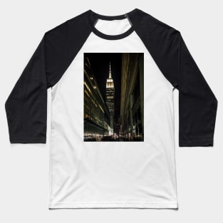 Empire State Building by Night, Manhattan, NYC Baseball T-Shirt